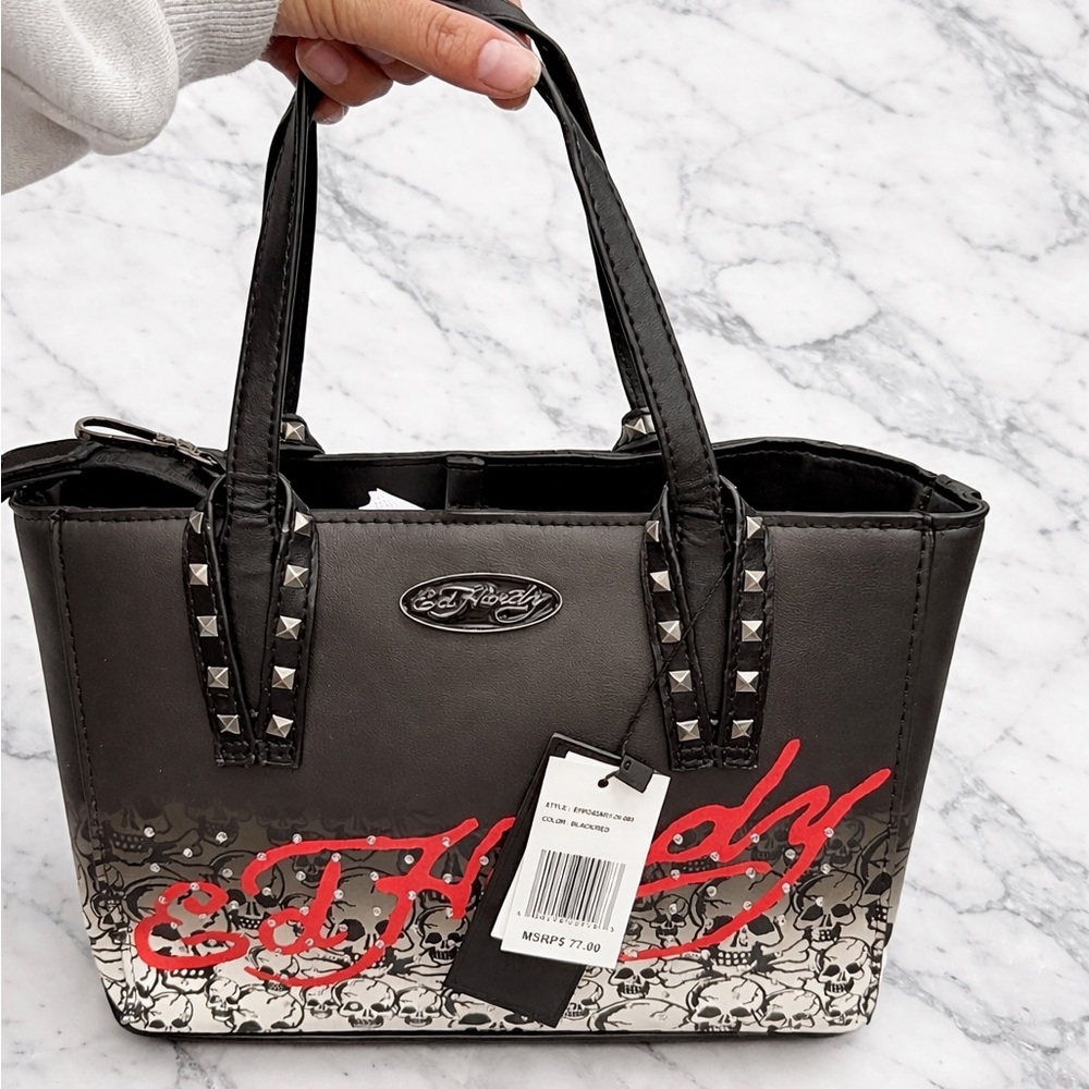 Ed Hardy Black and Red Shoulder Bag